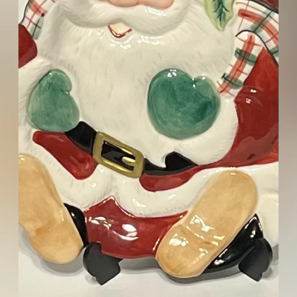 Fitz and Floyd Christmas Santa Claus Cookie Platter